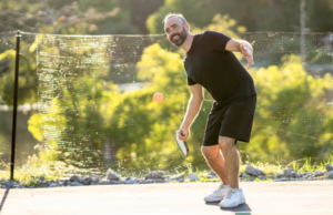 Man playing pickleball