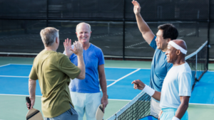 Senior men pickleball court