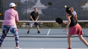 Group playing pickleball